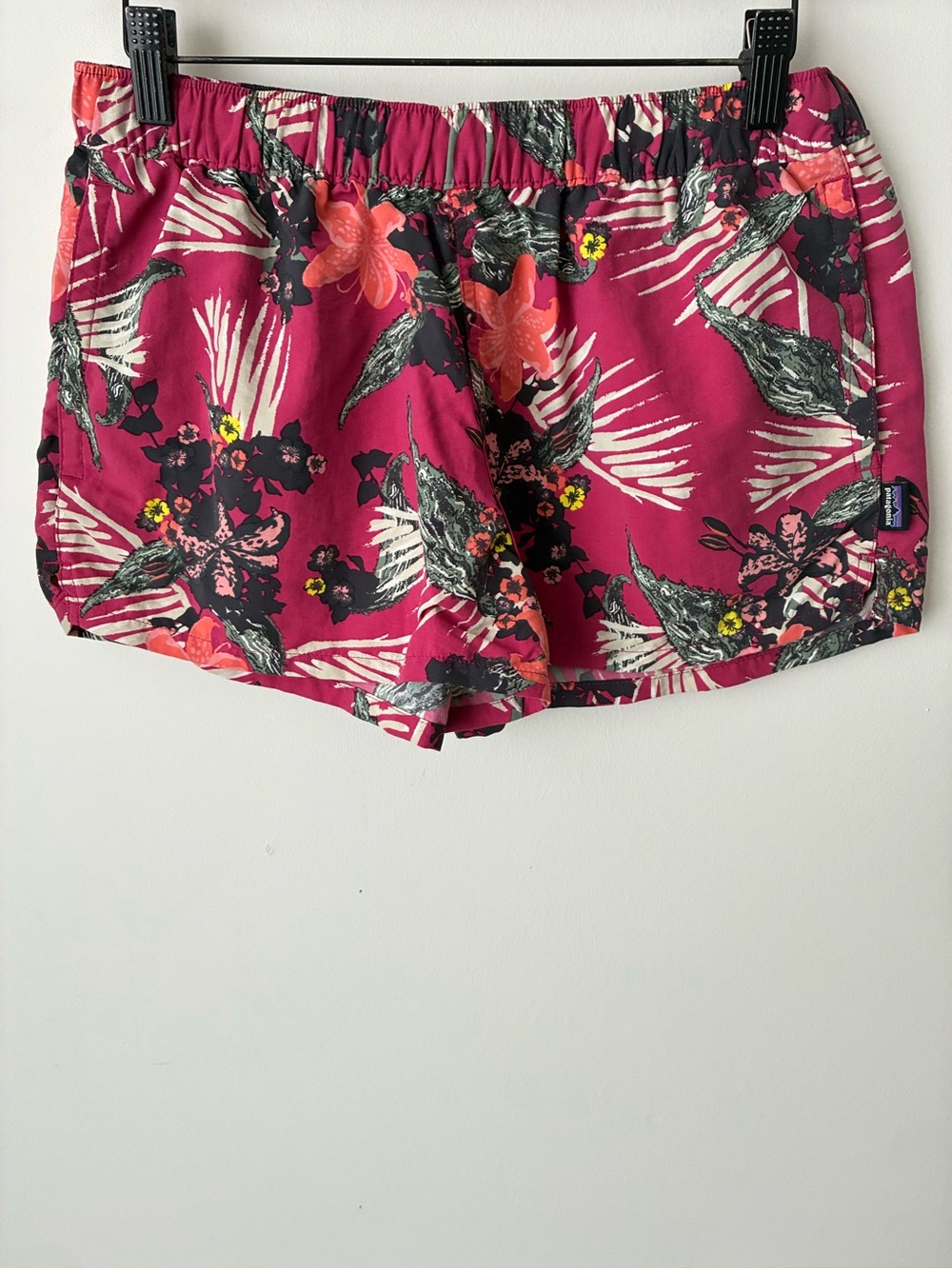 Patagonia Shorts Women’s M Barely Baggies Kelp Garden Craft Pink Floral 2.5”